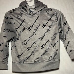 Kids Grey Multicolor Champion Sweatshirt Size 5/6 – Soft Pullover Hoodie Logo